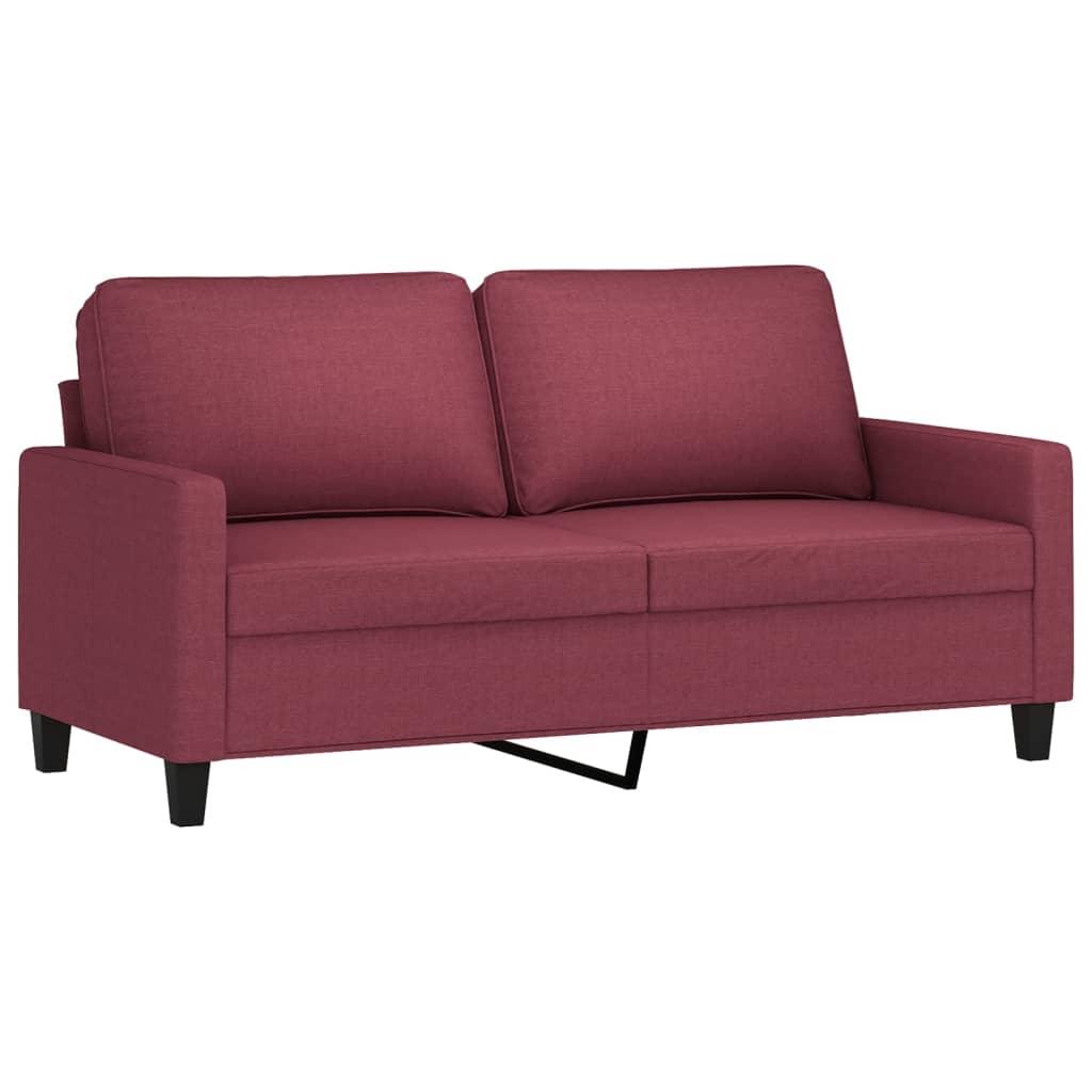 Sofa 158x77x80 cm 2-osobowa wygodna tapicerowana tkaniną winna czerwień do salonu nr. 2