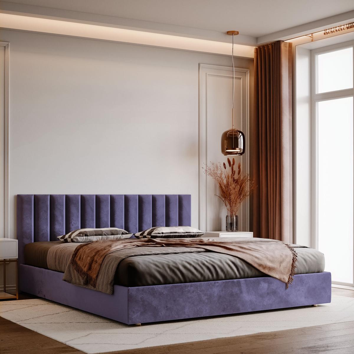  Panele tapicerowane 100x20 cm na ścianę magic velvet lawendowy  nr. 5
