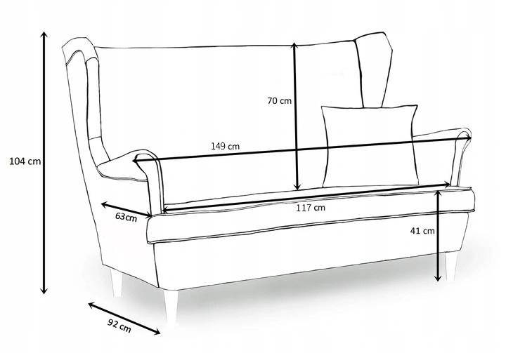 Sofa dwuosobowa uszak Diana Family Meble nr. 8