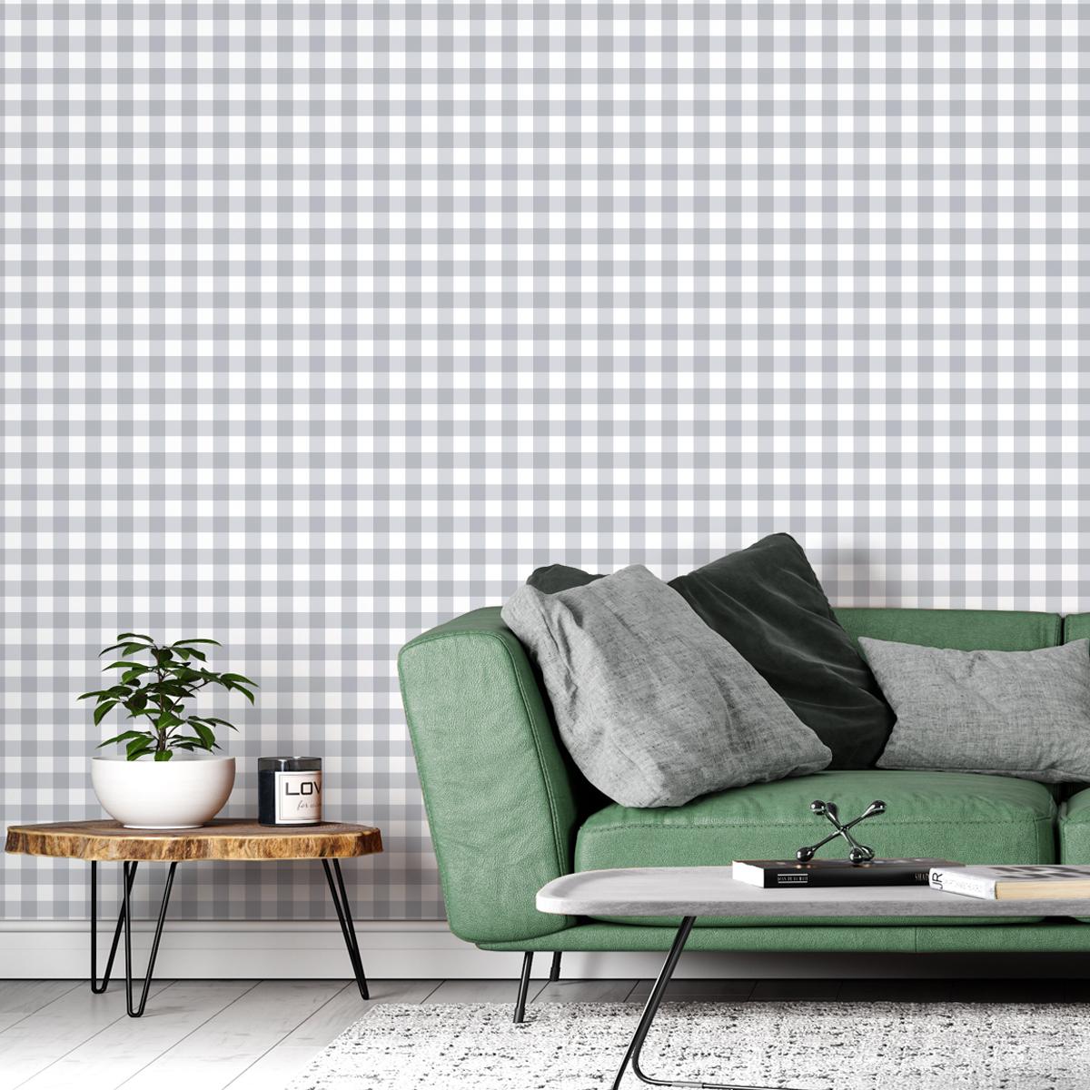 Tapeta Szaro-Biała KRATKA Minimalistyczny Wzór 53x1000  nr. 3