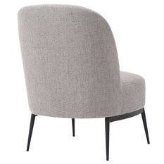 Fotel VAYA tapicerowany 57x71x81 cm nowoczesny nogi czarne jasnoszary - Miniaturka zdjęcia nr 5