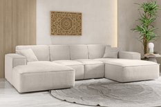 Sofa U SIENA LARGE 344x73x165 cm w kształcie U bez funkcji spania do salonu kremowa - Miniaturka zdjęcia nr 2