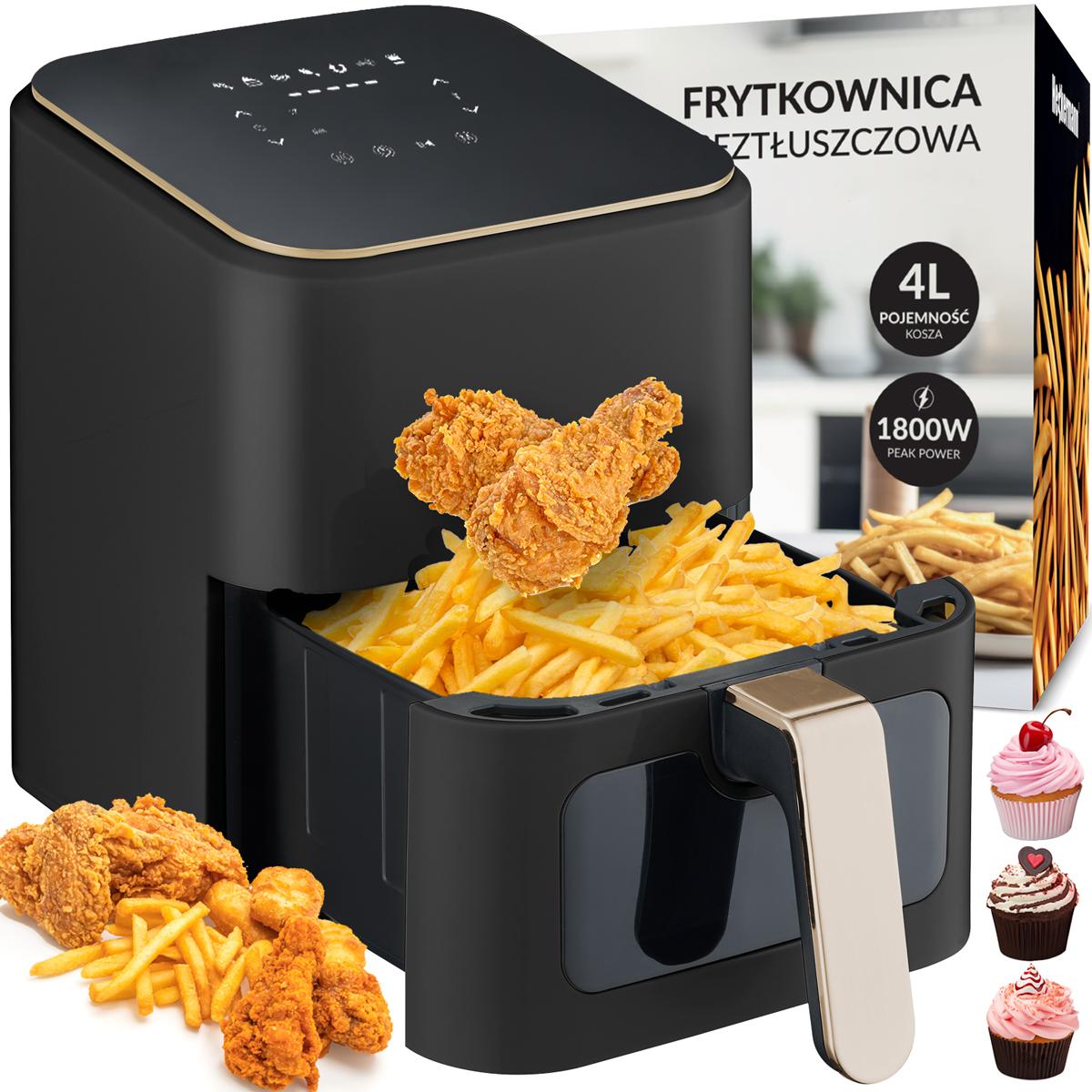 Frytkownica beztłuszczowa Air Fryer 4L Heckermann® RA510D Złota