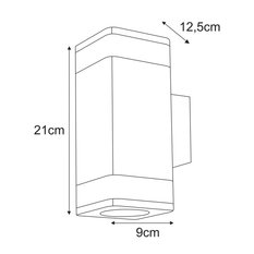 Kinkiet K-8207 TAMIZA 9x21x12.5 cm do ogrodu czarny - Miniaturka zdjęcia nr 2