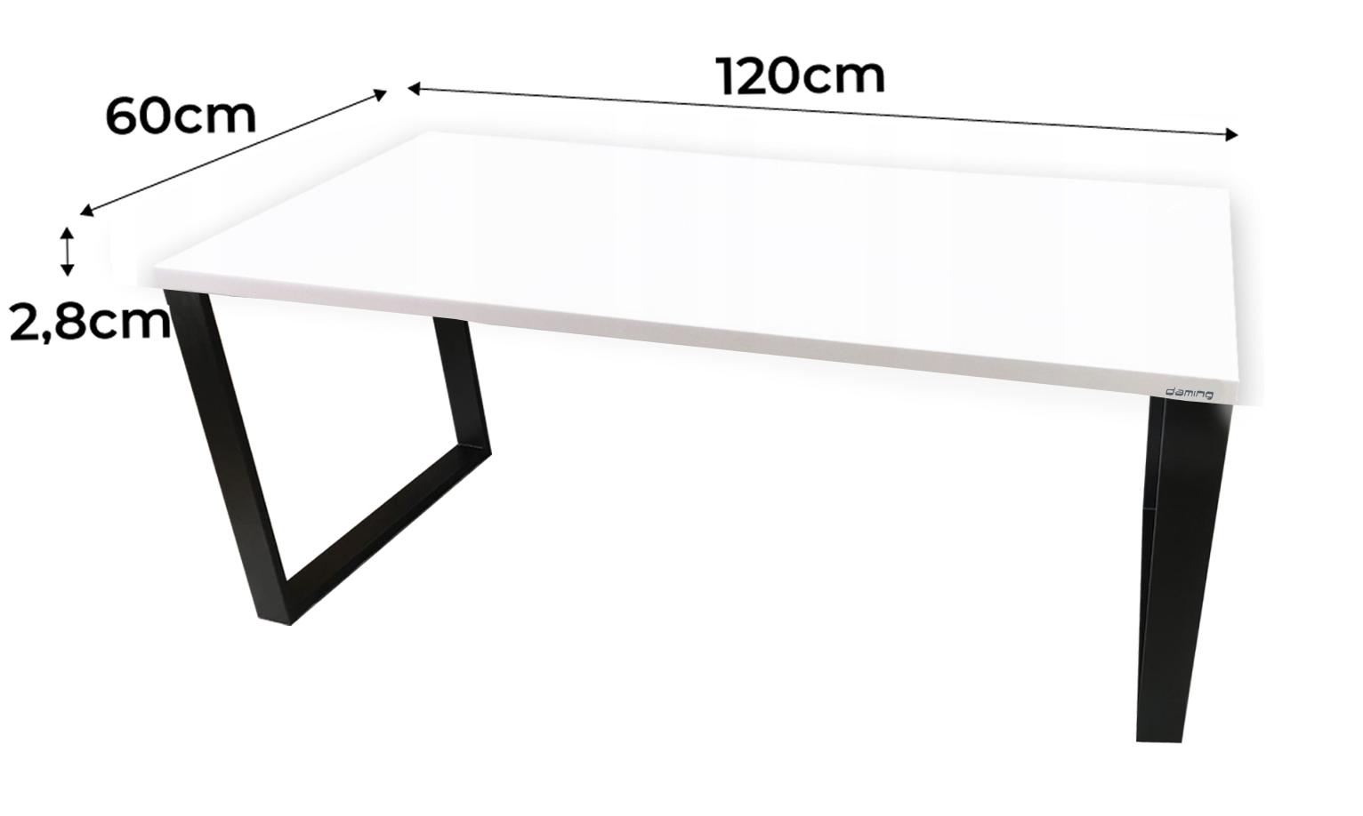 Biurko gamingowe model 0 Low 120x71x60 cm białe LOFT blat 2,8 cm nr. 2