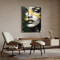 Obraz Do Salonu KOBIECY Portret Farby Abstrakcja Styl Glamour 80x120cm - Miniaturka zdjęcia nr 3