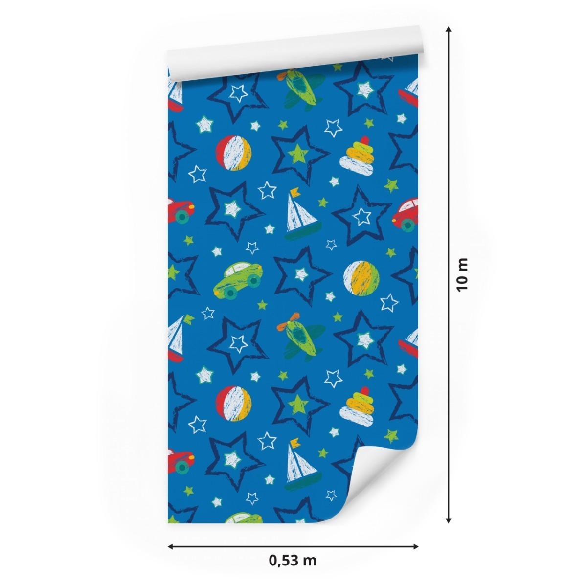 Tapeta Ścienna Malowane Pastelowe ZABAWKI Gwiazdy 53x1000  nr. 2