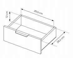 Zestaw 2 szt szafka nocna MILTON 48,8x39,6 cm kasztan antracyt z oświetleniem i szufladą do sypialni - Miniaturka zdjęcia nr 5