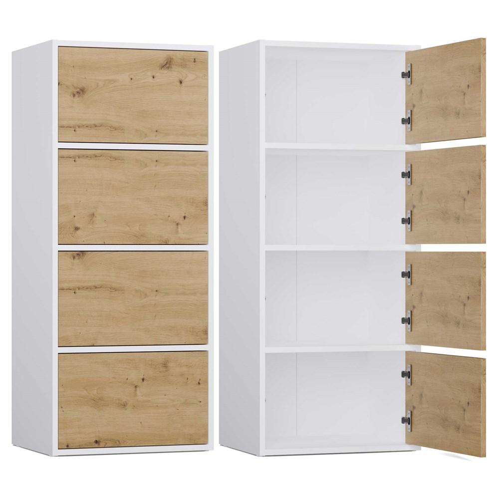 Komoda ALMA 119x50x40 cm do salonu dąb artisan biel