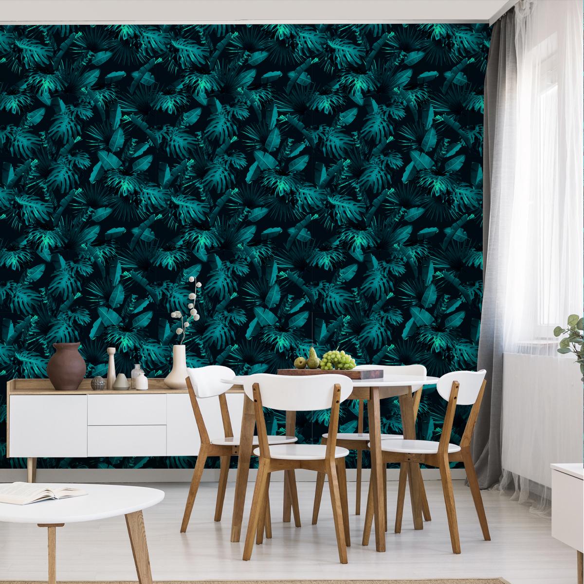 Tapeta, Liście Bananowca, Dżungla, Dekoracja w stylu 3D nr. 5