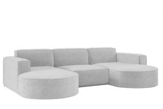 Sofa MODEMA STUDIO 299x165x78 cm w kształce U bez funkcji spania do salonu NORDIC szara