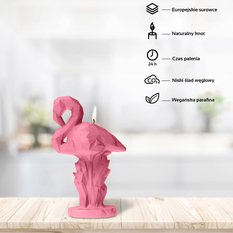 Świeca Flamingo Low-Poly Pink - Miniaturka zdjęcia nr 2