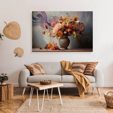 Obraz Na Płótnie Suszone Kwiaty W Ekskluzywnym Wazonie 40x30 Styl Nowoczesny - Miniaturka zdjęcia nr 3