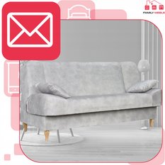 Wersalka SARA 200x95 cm jasnoszara rozkładana kanapa z pojemnikiem sofa do salonu Aura - Miniaturka zdjęcia nr 3