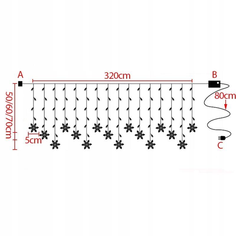 Girlanda ogrodowa 4m śnieżynki barwa ciepła lampki ledowe do ogrodu  nr. 5