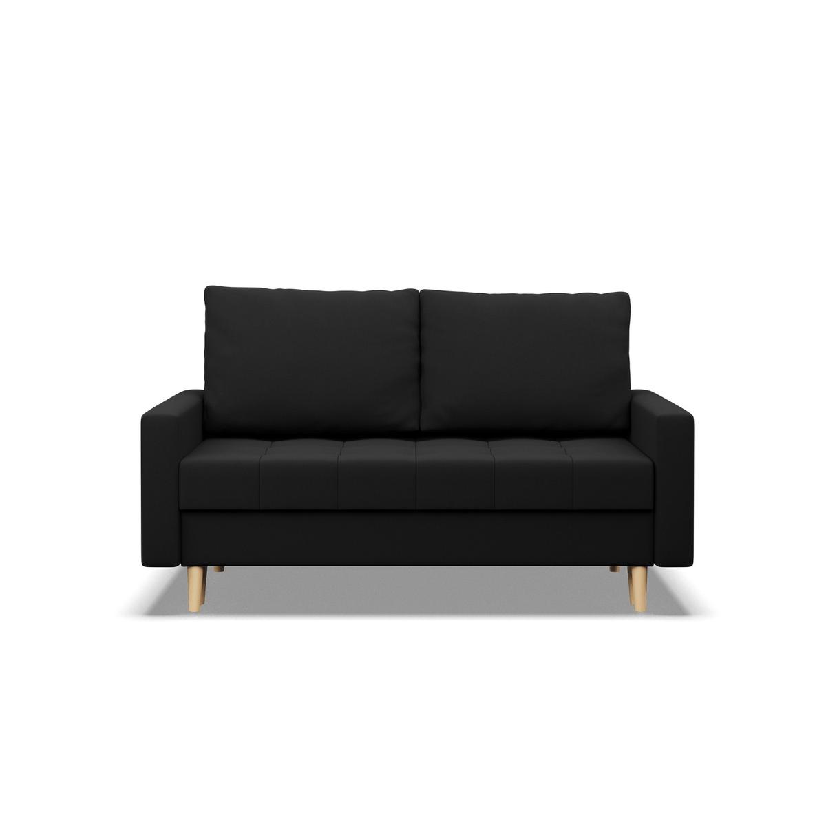 Sofa Elma 152x92x92 cm 2-osobowa skandynawska rozkładana z pojemnikiem sprężyna bonell  czarna nr. 3