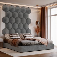 Panele tapicerowane 26x30 na ścianę hexagon szary - Miniaturka zdjęcia nr 7