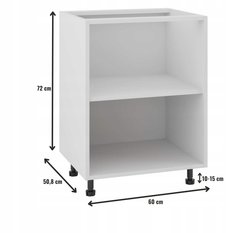 Korpus szafka kuchenna dolna 60x82x50,8 cm z akcesoriami biały od kuchni - Miniaturka zdjęcia nr 2