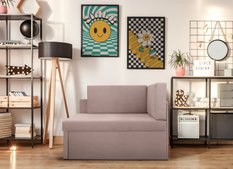 Narożnik Viluś 108x81x78 cm sofa jednoosobowa do pokoju salonu z funkcją spania i przechowywania dla dzieci różowy obrazek