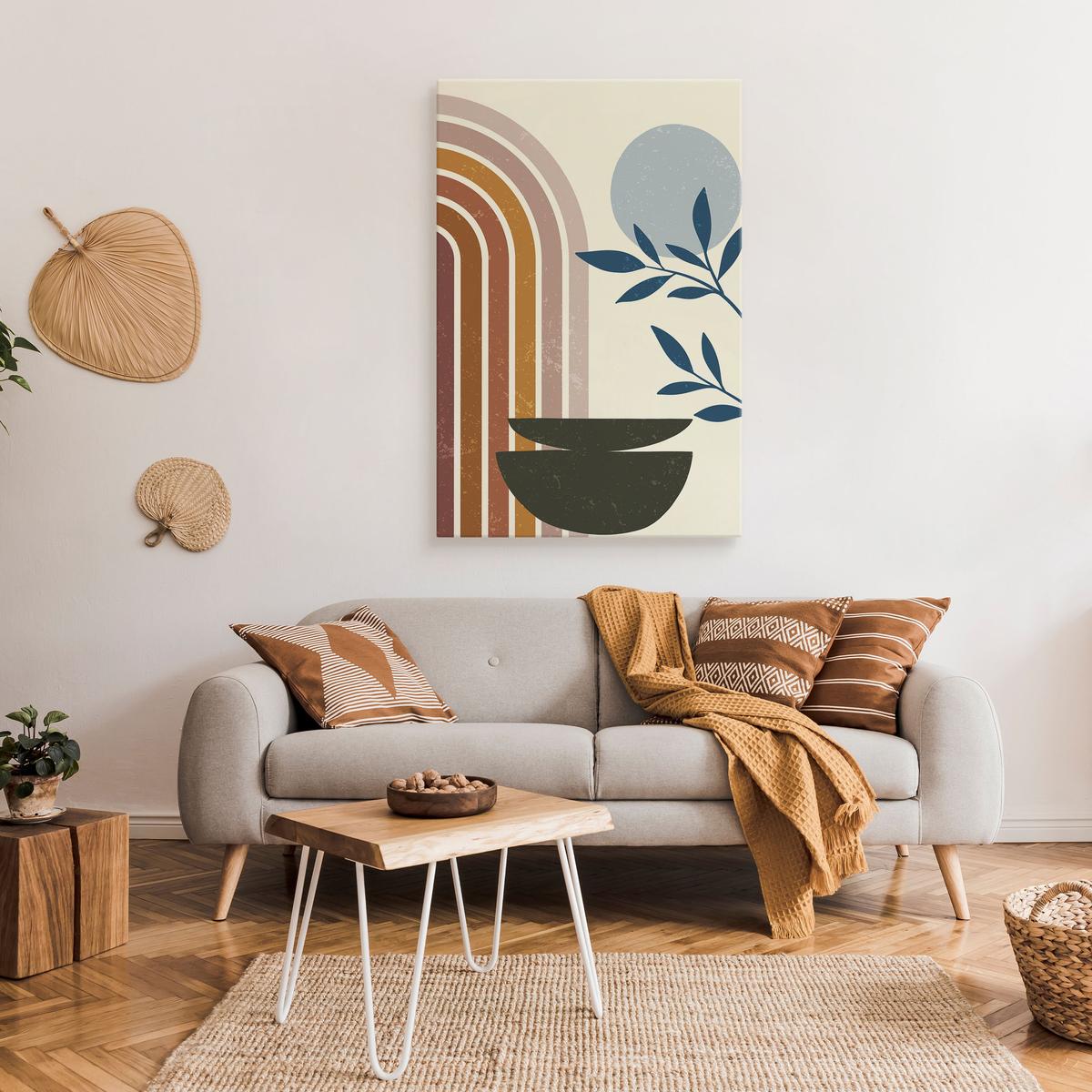 Obraz Do Salonu Gałązki Liście Natura Styl Boho Minimalizm 80x120cm nr. 3