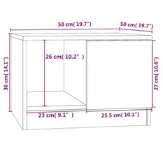 Stolik kawowy 50x50x36 cm z półką i zamykaną szafką biały do salonu - Miniaturka zdjęcia nr 8