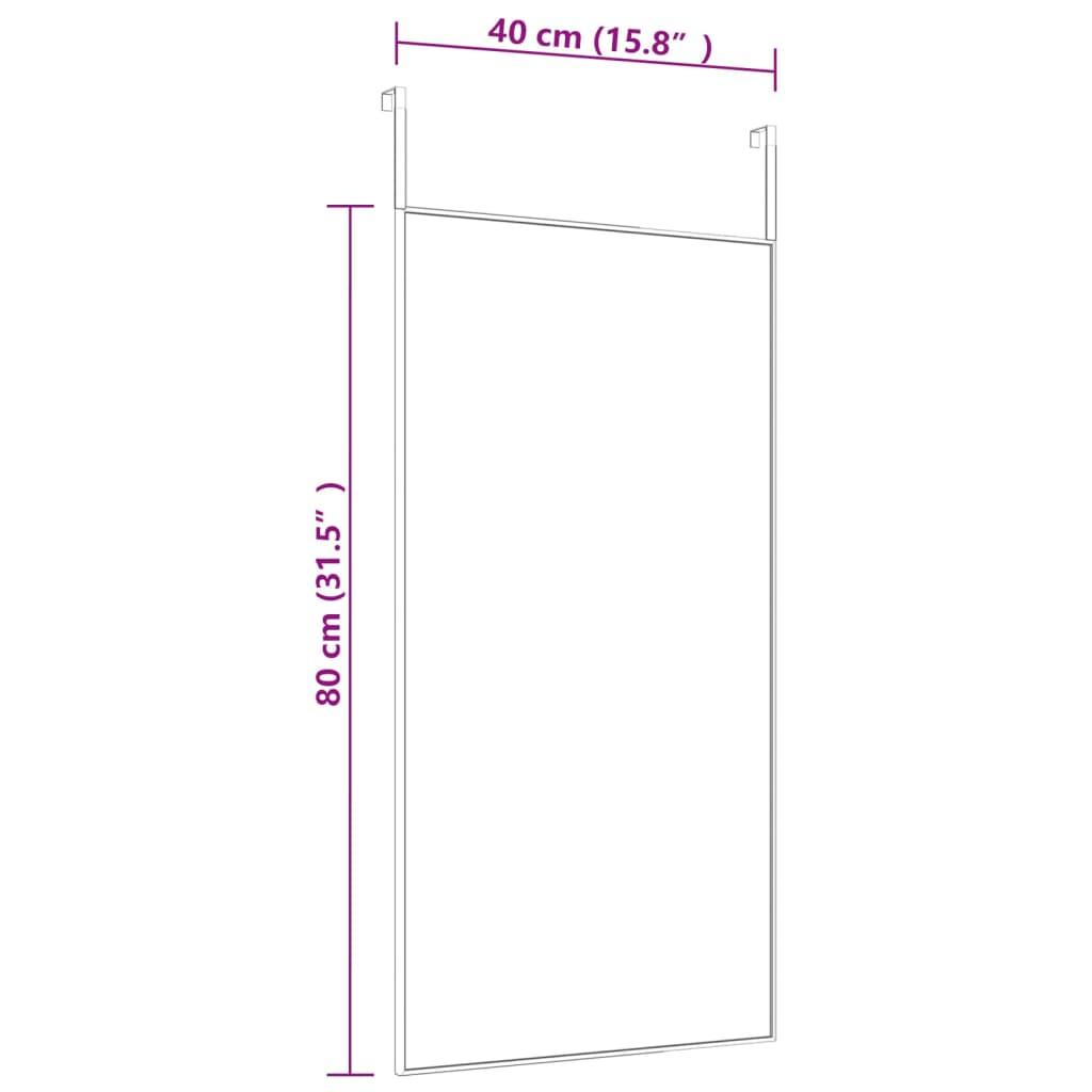 Lustro 40x80 cm do sypialni łazienki na drzwi szkło i aluminium czarne nr. 4