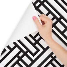 Tapeta czarno - białe wzory geometryczne, dekoracja w nowoczesnym stylu - Miniaturka zdjęcia nr 1