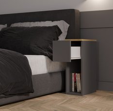 Szafka nocna GALAX 55x20x30 cm do sypialni antracyt dąb artisan - Miniaturka zdjęcia nr 4