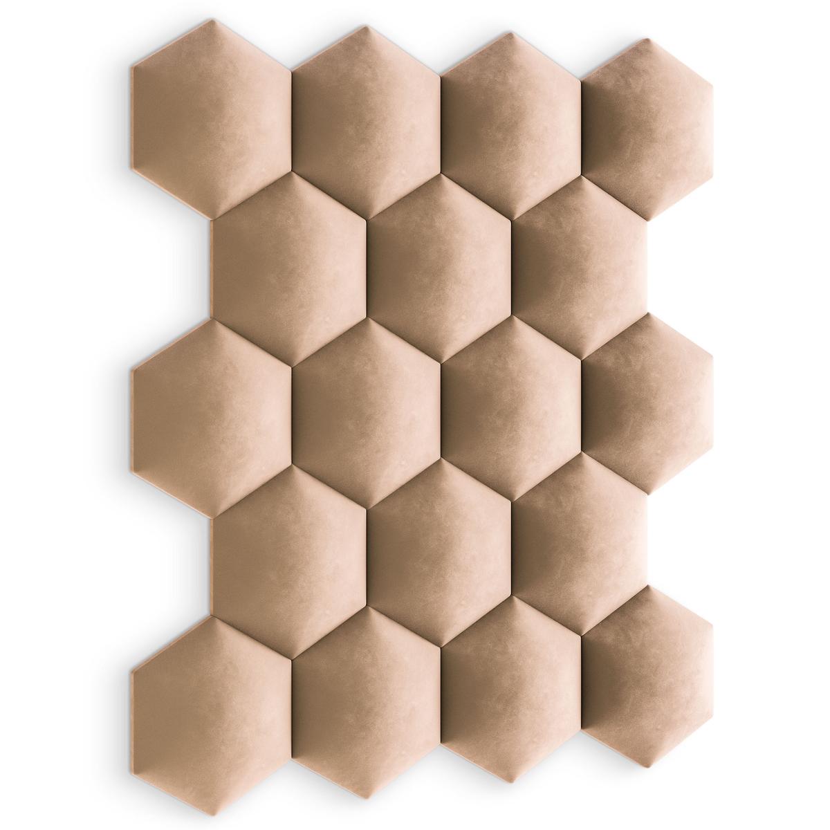 Panele tapicerowane 35x40 hexagon magic velvet beżowy  nr. 6