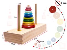 Piramida drewniana z podstawą wieża sorter tęczowa - Miniaturka zdjęcia nr 3