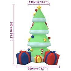 Nadmuchiwana choinka 240 cm z LED na święta do ogrodu - Miniaturka zdjęcia nr 11