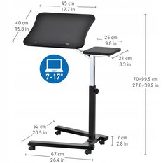 Tatkraft Joy stabilny stolik pod laptopa, 4 kółka - Miniaturka zdjęcia nr 3