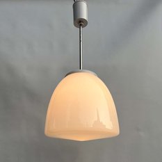 Biała lampa sufitowa, Elektrosvit Nové Zámky lata 60. - Miniaturka zdjęcia nr 8