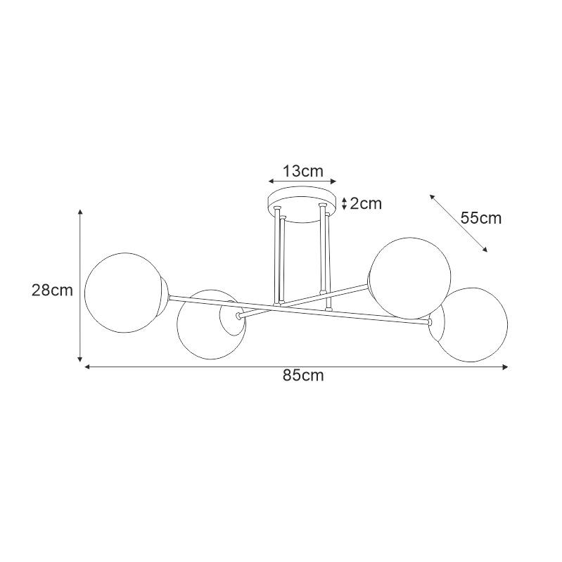 Lampa sufitowa K-4924 SAVOY 90x30x60 cm do salonu lub pokoju czarny/biały matowy nr. 5