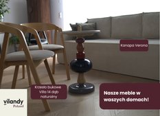 Zestaw krzeseł giętych Villa14 79x56x48 cm 4 sztuki drewniane zaokrąglone do salonu dąb naturalny z beżowym welwetowym siedziskiem - Miniaturka zdjęcia nr 12