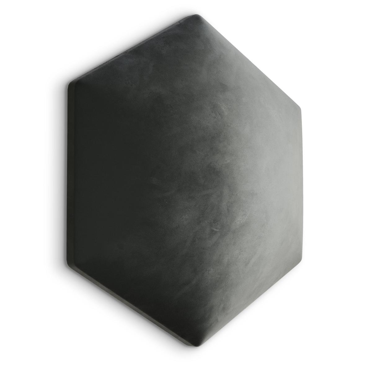 Panele tapicerowane 35x40 cm hexagon magic velvet szary