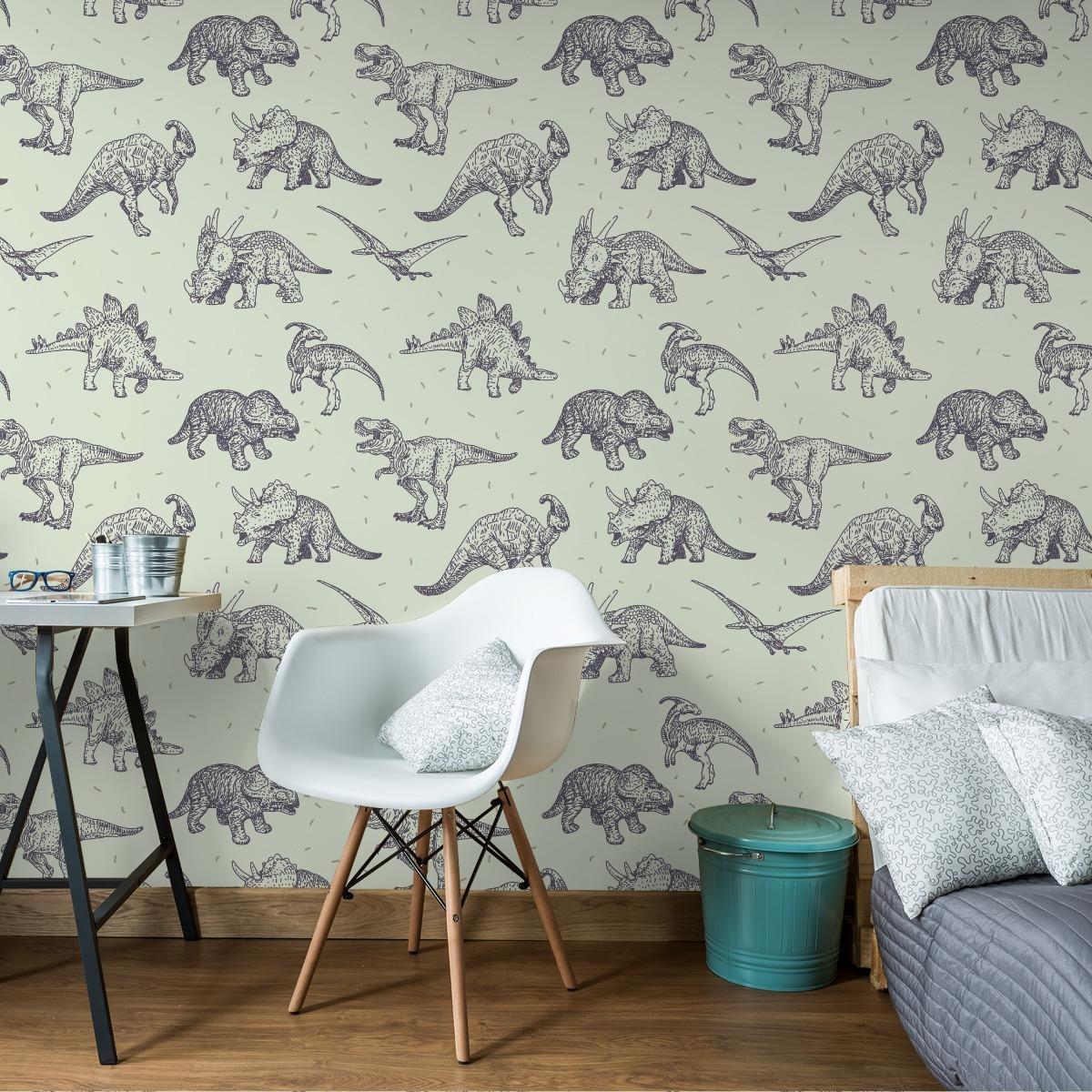Tapeta do pokoju dziecięcego DINOZAURY zwierzęta, dekoracja nowoczesna  nr. 3