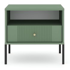 Szafka nocna Iseo 54 cm do sypialni smoke green czarne - Miniaturka zdjęcia nr 2