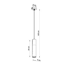 Lampa wisząca BORGIO 1 czarny 105x8x8cm nowoczesna G10 do salonu - Miniaturka zdjęcia nr 4