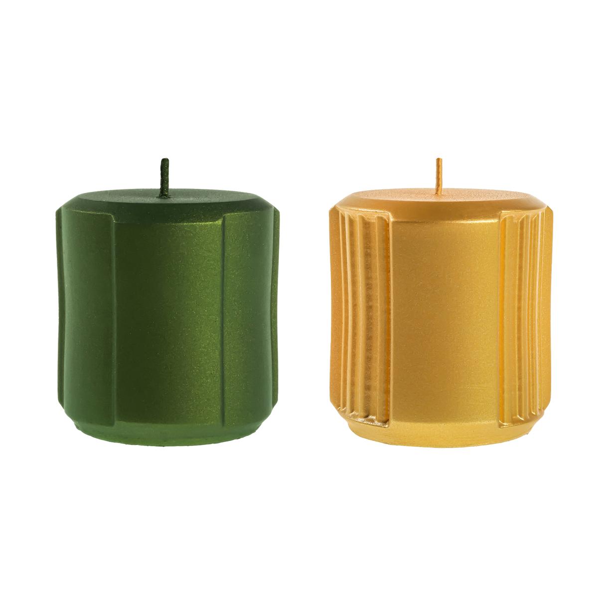 Świeca Rolls set of 2 Dark Green + Classic Gold nr. 4