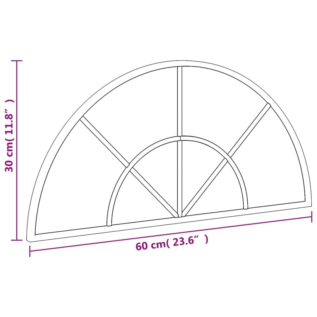 Lustro 60x30 cm ścienne zakończone łukiem żelazo czarne nr. 7