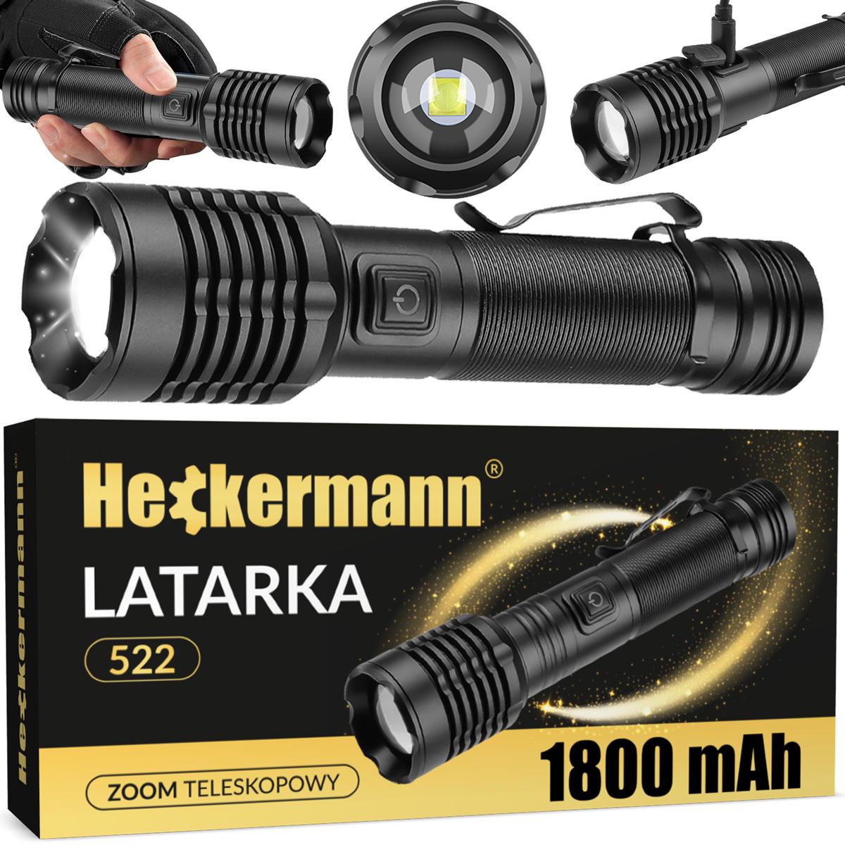 Latarka akumulatorowa taktyczna LED Heckermann 522 nr. 1