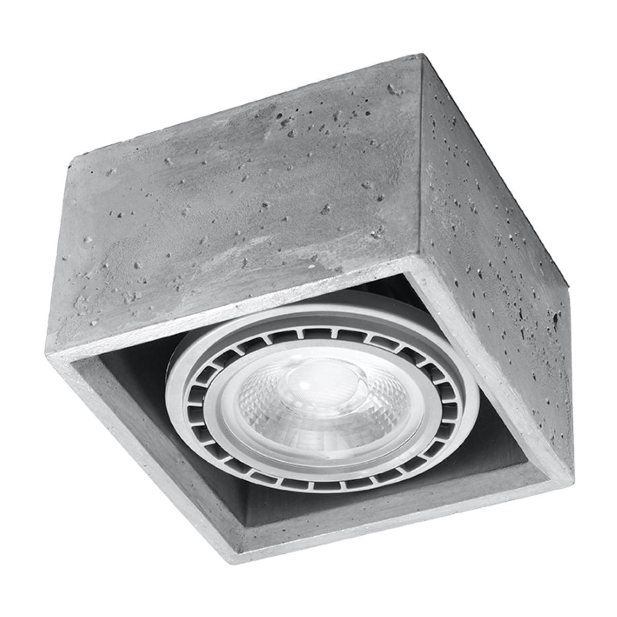 Plafon QUATRO 1 beton 9x14x14cm nowoczesna lampa GU10/ES111 do salonu 