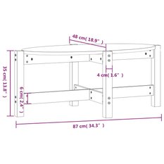 Stolik kawowy 87x48x35 cm z litego drewna sosnowego do salonu - Miniaturka zdjęcia nr 8