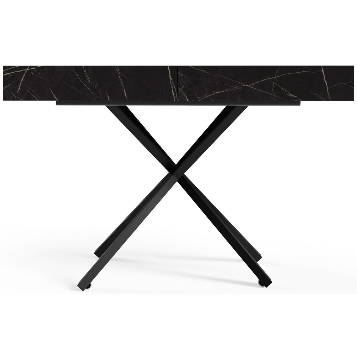 Stół rozkładany 120x90x80 cm prostokątny Aurora X black pietra grigria do jadalni nr. 3