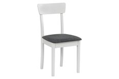 Krzesło drewniane LIVA 86x40x43 cm drewniane bukowe do jadalni białe ciemny szary - Miniaturka zdjęcia nr 1