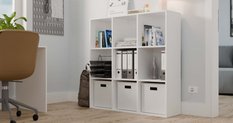 Regał Malax 110,5x110,5x30 cm do sypialni salonu biały - Miniaturka zdjęcia nr 2
