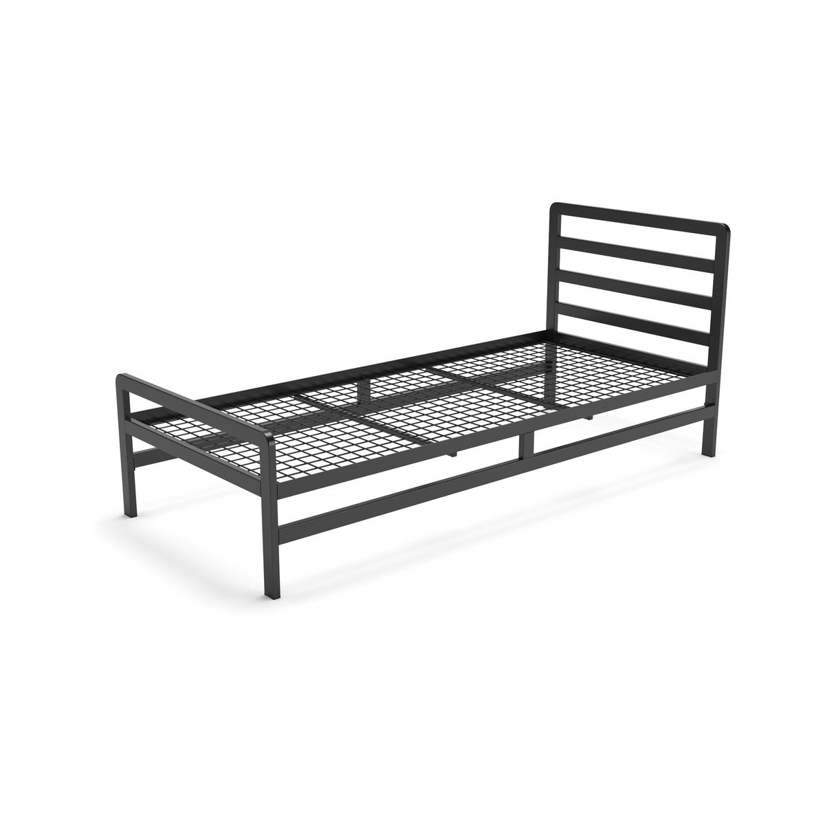 Łóżko pojedyncze 90x200 cm do sypialni metalowe czarne