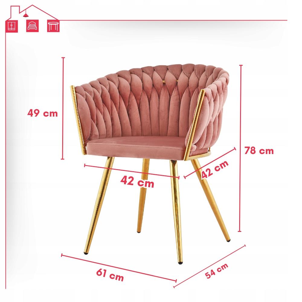 Krzesło z podłokietnikami Tilo różowy ozdobny fotel welwet Family Meble nr. 9