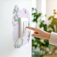 Naklejka Pod Kontakt Do Pokoju Dzieci Króliczki 20x20 Kropki Groszki Chmury Motyl - Miniaturka zdjęcia nr 7